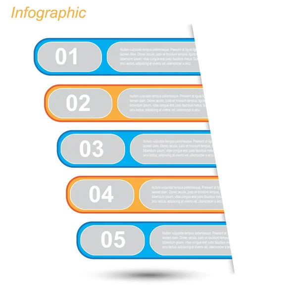 Infografisk formgivningsmall med papperslappar. — Stock vektor