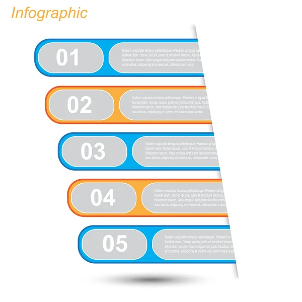 Plantilla de diseño infográfico con etiquetas de papel. — Vector de stock