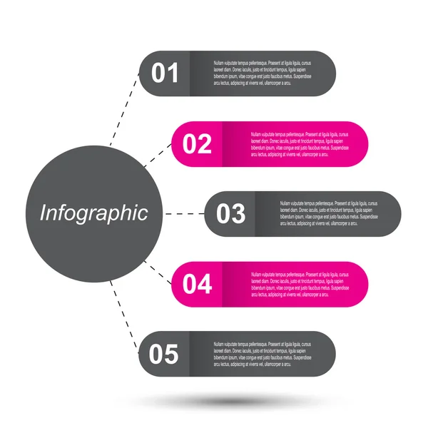 Infografisk formgivningsmall med papperslappar. — Stock vektor