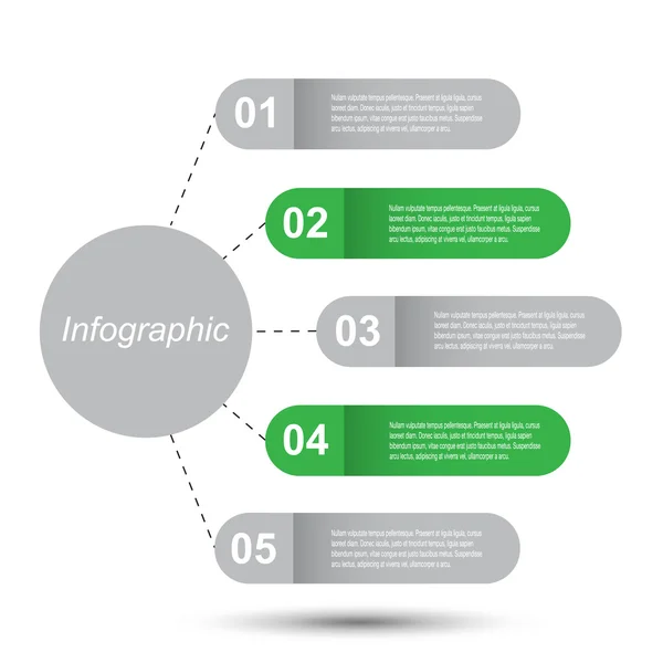 Modello di design infografico con tag cartacei. — Vettoriale Stock