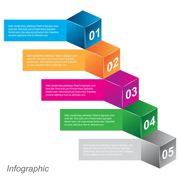 Info-Grafik-Design-Vorlagen in Form einer 3D-Box. — Stockvektor