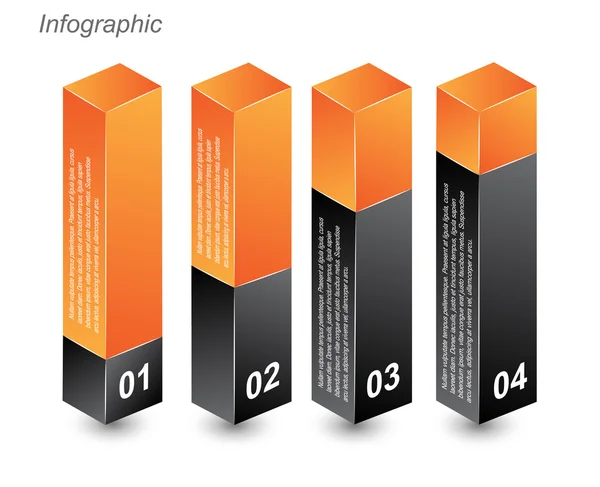 Modelos de design Info-gráfico na forma de uma caixa 3D . — Vetor de Stock