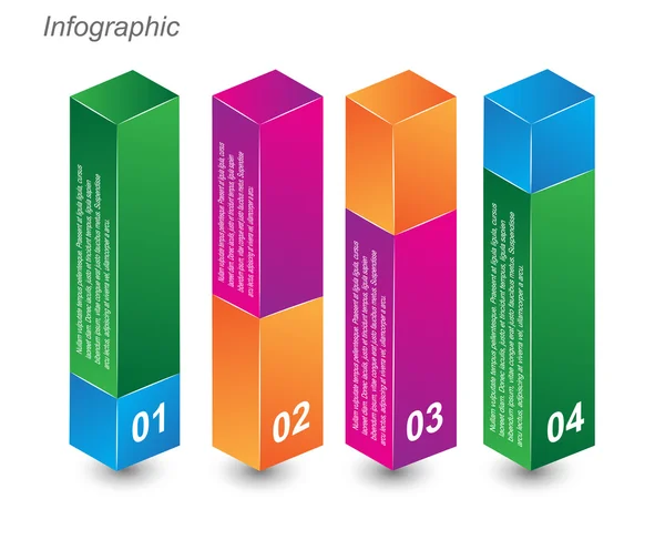 Info-graphic design templates in the form of a 3D box. — Stock Vector