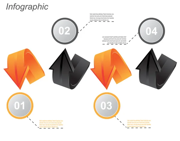 Modelli di design Info-grafico sotto forma di freccia 3D . — Vettoriale Stock