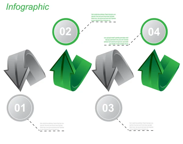 3d bir ok şeklinde bilgi-grafik tasarım şablonları. — Stok Vektör