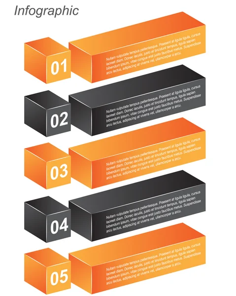 Infografika szablon projektu w postaci 3d box. — Wektor stockowy