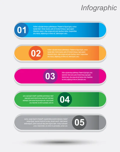 Modelo de design infográfico com etiquetas de papel. — Vetor de Stock