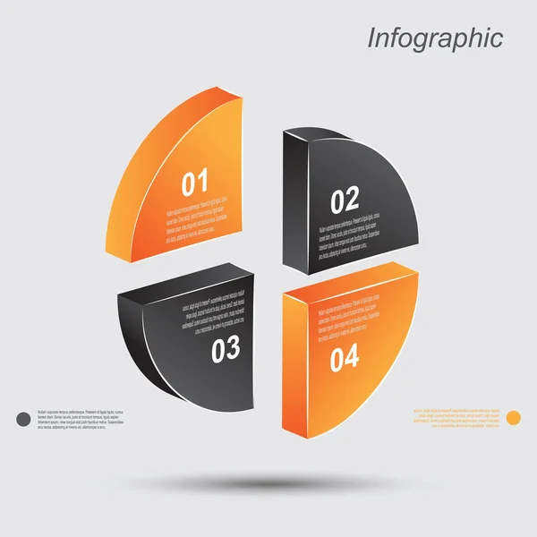 Info-grafikus design sablonok, egy 3D-s kör formájában. — Stock Vector