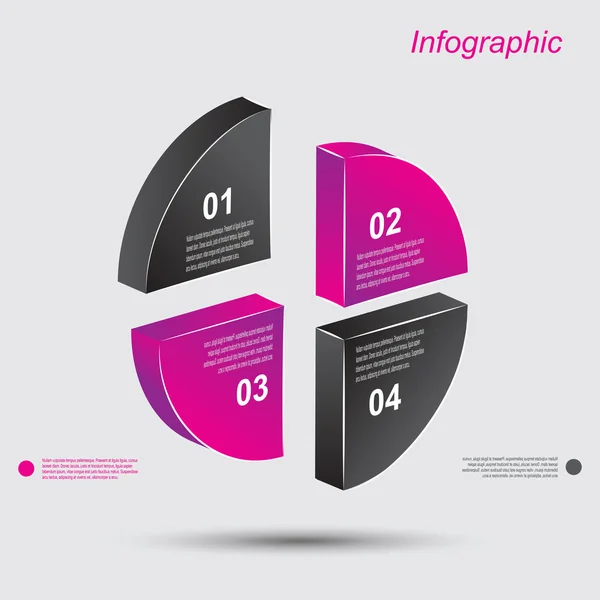 Modèles d'infographie sous la forme d'un cercle 3D . — Image vectorielle