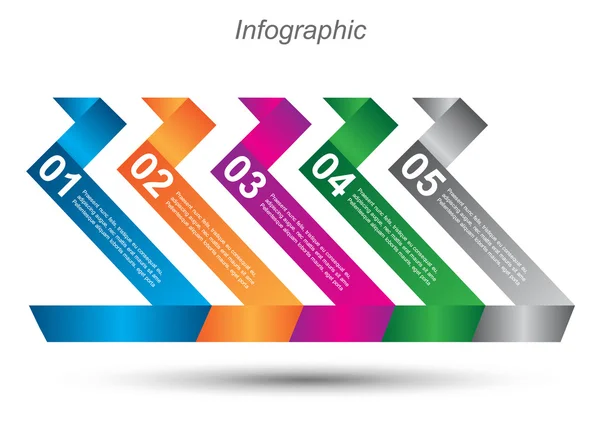 Infografikai tervezési sablon papírcímkékkel. — Stock Vector