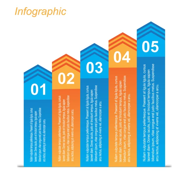 Modelo de design infográfico com etiquetas de papel. — Vetor de Stock