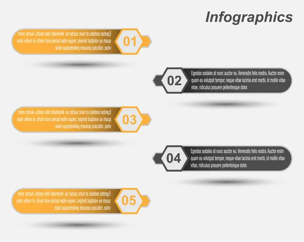 Infographic Design Sjabloon Met Papieren Tags — Stockvector