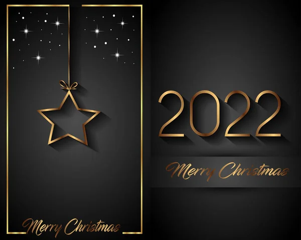 2022あなたの季節の招待状 祭りのポスター 挨拶カードのためのメリークリスマスの背景 — ストックベクタ