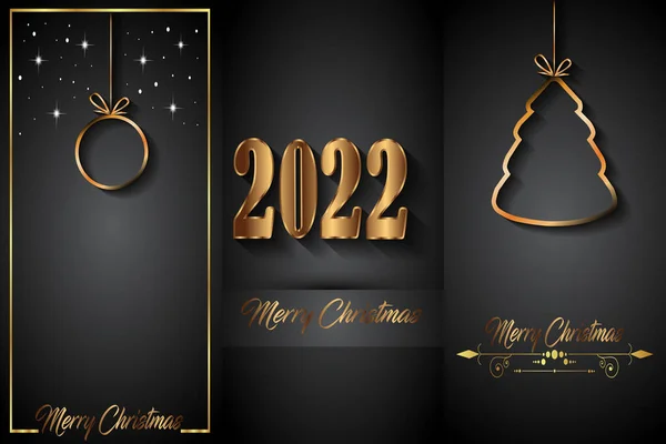 2022 Joyeux Fond Noël Pour Vos Invitations Saisonnières Affiches Festival — Image vectorielle