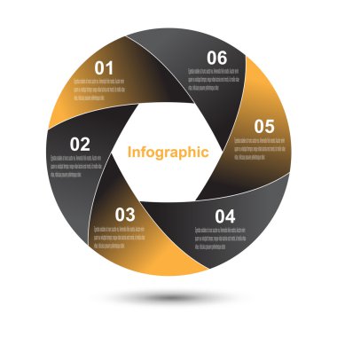 soyut kağıt infographics bir daire şeklinde