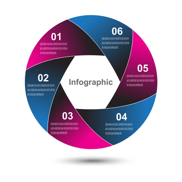 Infografías abstractas de papel en forma de círculo — Archivo Imágenes Vectoriales