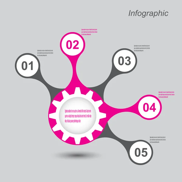 Templat desain infografis - Stok Vektor