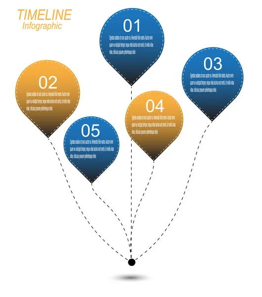 Tidslinjen infographic formgivningsmall. — Stock vektor