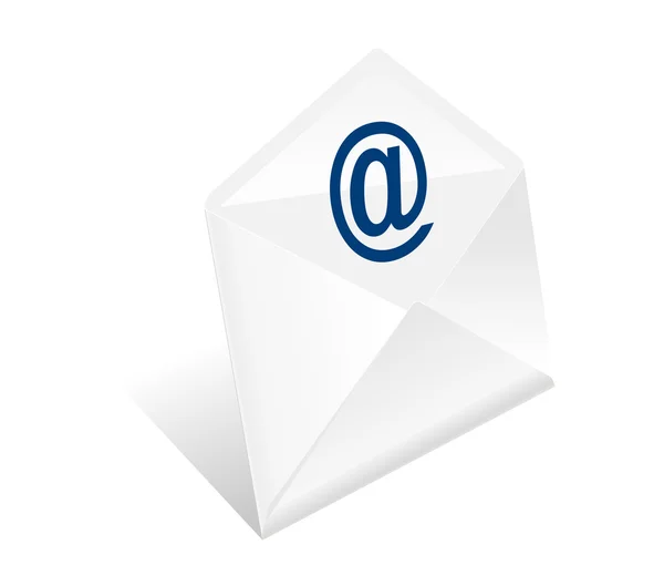 Envelope Email sinal isolado no branco . —  Vetores de Stock
