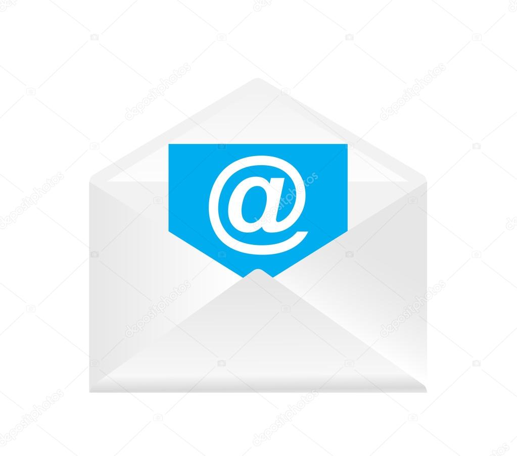 Envelope Email sign isolated on white.