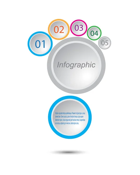 Modelo de design infográfico com etiquetas de papel. Ideia para exibir, classificação e estatísticas . — Vetor de Stock
