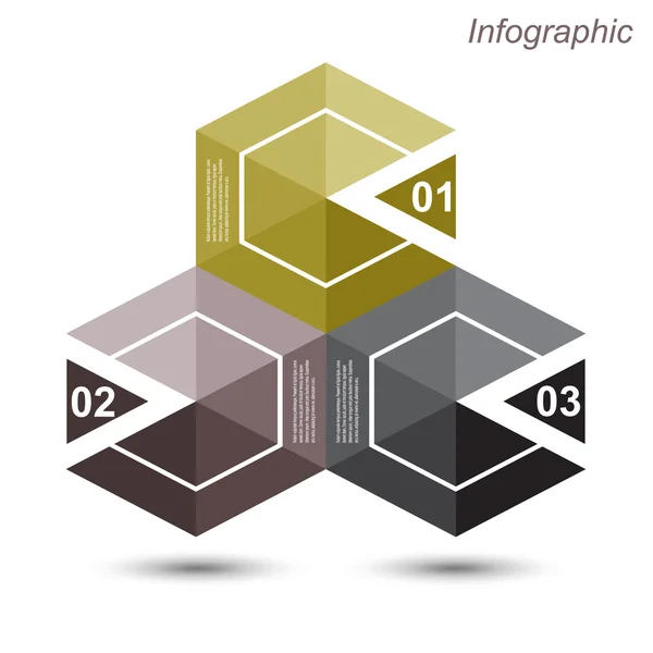 Modelo de design infográfico com etiquetas de papel. — Vetor de Stock