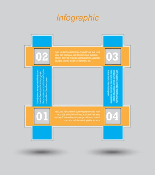 Modèle de conception infographique avec étiquettes en papier. — Image vectorielle