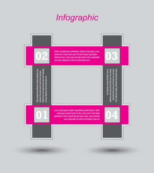 Infografisk formgivningsmall med papperslappar. — Stock vektor