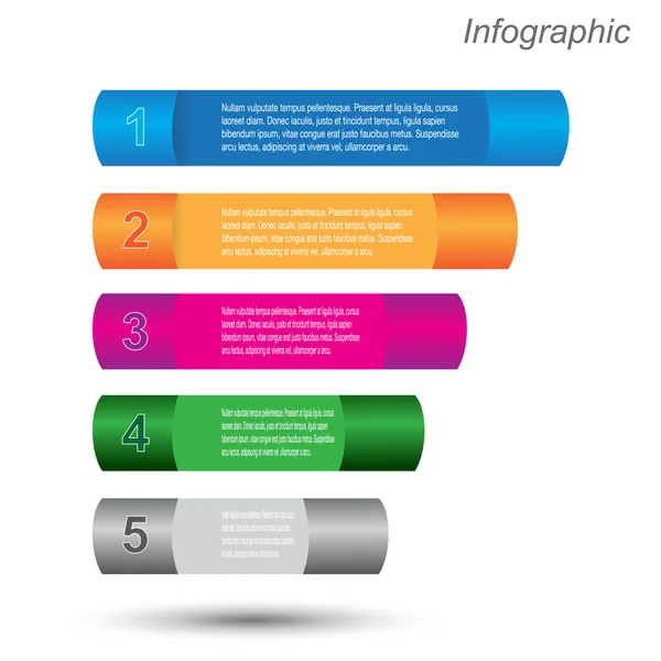 Modelo de design infográfico com etiquetas de papel. — Vetor de Stock