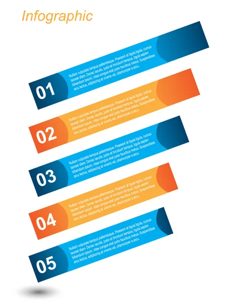 Modelo de design infográfico com etiquetas de papel. — Vetor de Stock