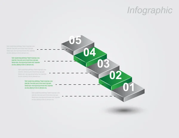 Modelo de design infográfico com etiquetas de papel. — Vetor de Stock