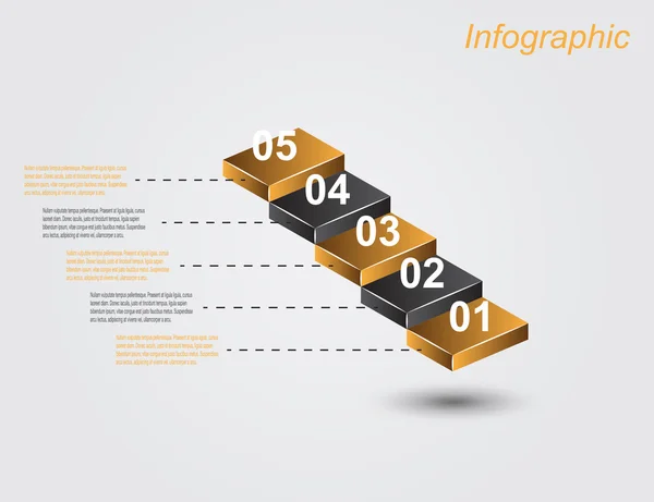 Modèle de conception infographique avec étiquettes en papier. — Image vectorielle