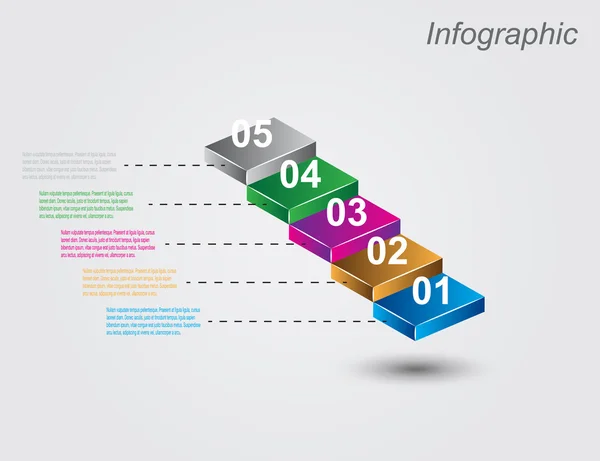 Infographic design template with paper tags. — Stock Vector