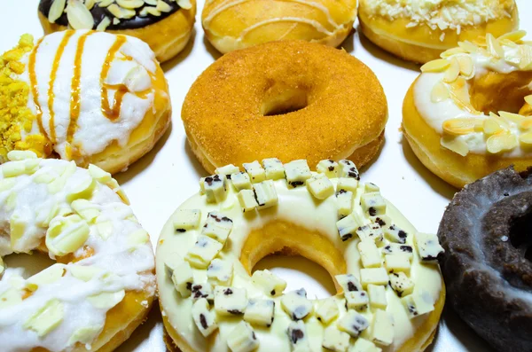 Neun schöne Donuts — Stockfoto