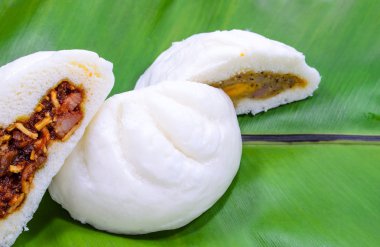 Muz Yaprak üzerinde Salapao