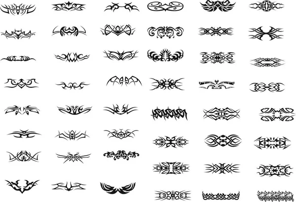 Tatoeage Vectorbeeld Zwarte Tattoo Abstractie Tekening Huid — Stockvector