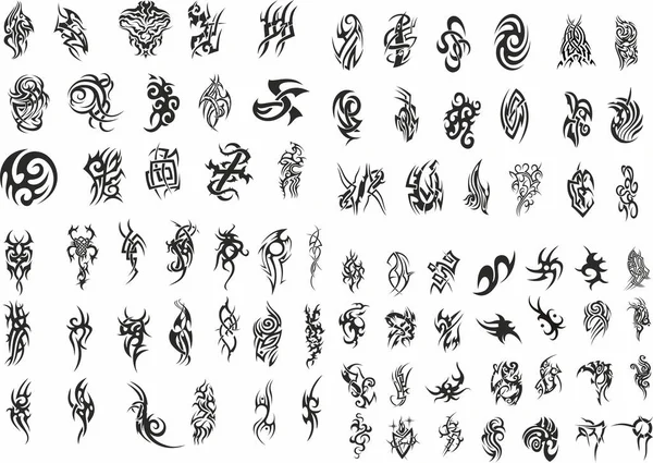 Векторні Символи Татуювання Набір Елементів Наклейки Абстрактних Малюнків — стоковий вектор