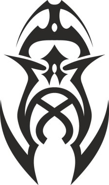 Vektör sembolü, süs, dövme. Güzel vektör çizimi. Vücuttaki çizimler, antik semboller..