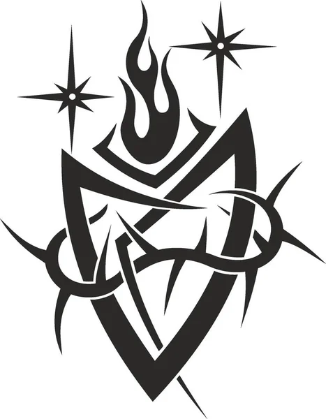 Векторний Символ Орнамент Татуювання Красива Векторна Ілюстрація Малюнки Тілі Стародавні — стоковий вектор