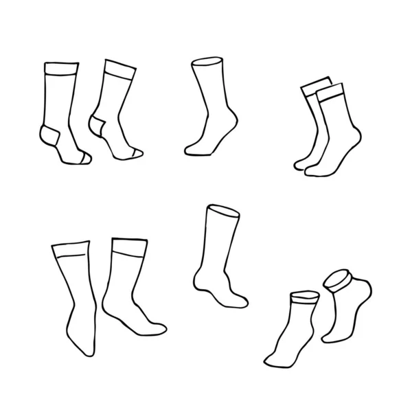 Blanco Sokken Handgetekende Doodle Sok Vectorformaat Template Kan Gebruikt Worden — Stockvector
