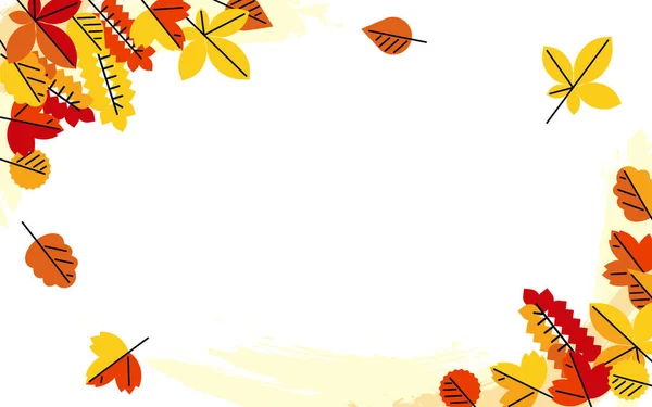 Sammlung Von Herbst Hintergrund Mit Blauen Und Blauen Geometrischen Blätter — Stockvektor