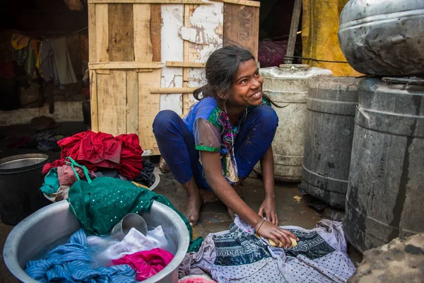Female Adolescents India Already Have Participate Housing Duties Cooking Washing — Stockfoto