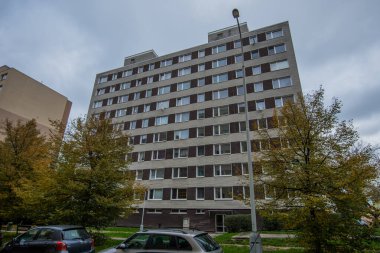 Prag 'da. Çek Cumhuriyeti. 01 / 12 / 2020. Çek Cumhuriyeti 'nde ve Doğu Avrupa' daki diğer ülkelerde komünist rejim sırasında panellerle inşa edilmiş panelaklar veya binalar. Emlak Konutunun Bir Parçası