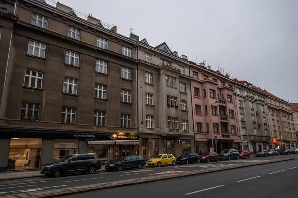 Prag Çek Cumhuriyeti 2020 Dejvice Deki Eski Tarihi Bina — Stok fotoğraf