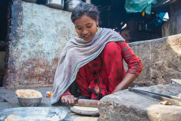 Het Rajasthan India 2018 Jonge Adolescent Koken Hun Huis — Stockfoto