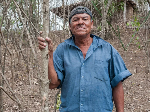 Ривас Никарагуа 2016 Портрет Фермера Сельской Местности Никарагуа Семьи Полагаются — стоковое фото