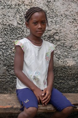 Darien Eyaleti, Panama. 07-18-2019. Darien Eyaleti, Panama, Orta Amerika 'daki yerli bir kızın portresi,