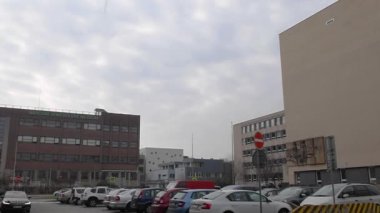 Prag, Çek Cumhuriyeti. 01-15-2021. Prag şehir merkezinde büyük idari bina ve ulusal tarım müzesi.