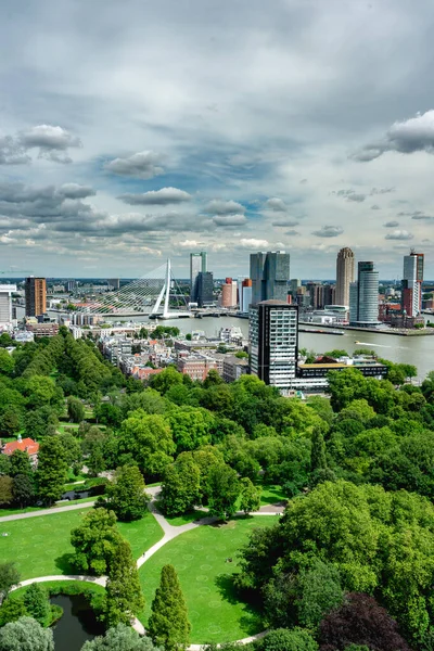 Rotterdam Silüeti Euromast Kulesi Nden Görüntü Temmuz 2020 — Stok fotoğraf