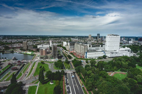 Skyline Rotterdam Vista Desde Torre Euromast Julio 2020 —  Fotos de Stock